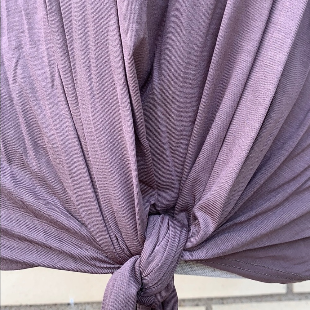 Brown Scoop Neck With Tie Waist Top - Picture 6 of 9